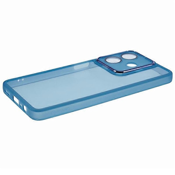 WANLONFENG DKSM Serie til Oppo A3x 5G (Indien) TPU Cover Elektropletteret Ramme med Hærdet Glas Multicolor Transparent Blue