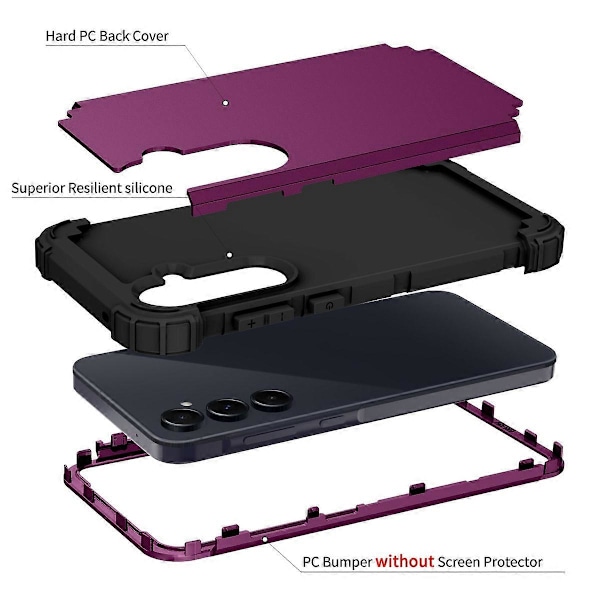 L-Style Skal för Samsung Galaxy A55 5G Anti-Scratch PC+TPU Telefonfodral Multicolor Style E