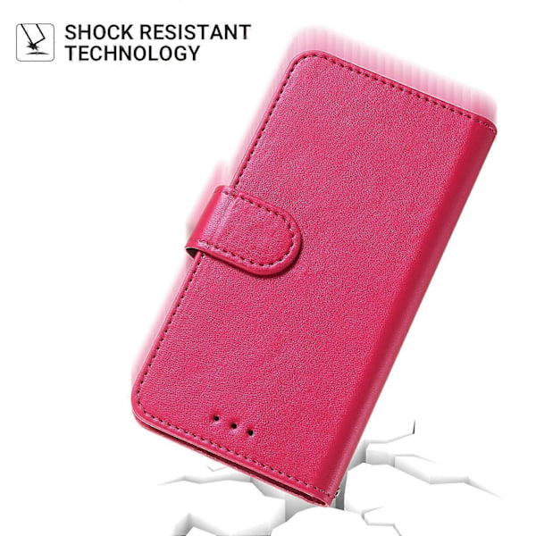 För iPhone 15 Anti-fall Enfärgad PU Läder Plånboksfodral Vikbart Ställ Mobilskal Multicolor Style E
