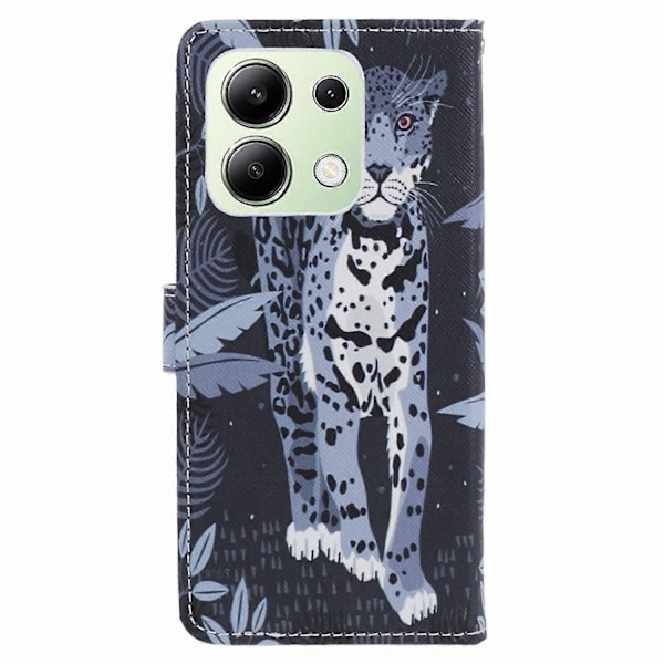 För Xiaomi Redmi Note 13 4G Telefonfodral Läder 3D Mönster Magnetiskt Folio Omslag Multicolor Leopard