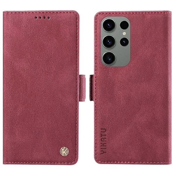 YIKATU YK-005 Telefonpung Etui til Samsung Galaxy S23 Ultra med Hudvenligt Læder og Støttefunktion Multicolor Style F