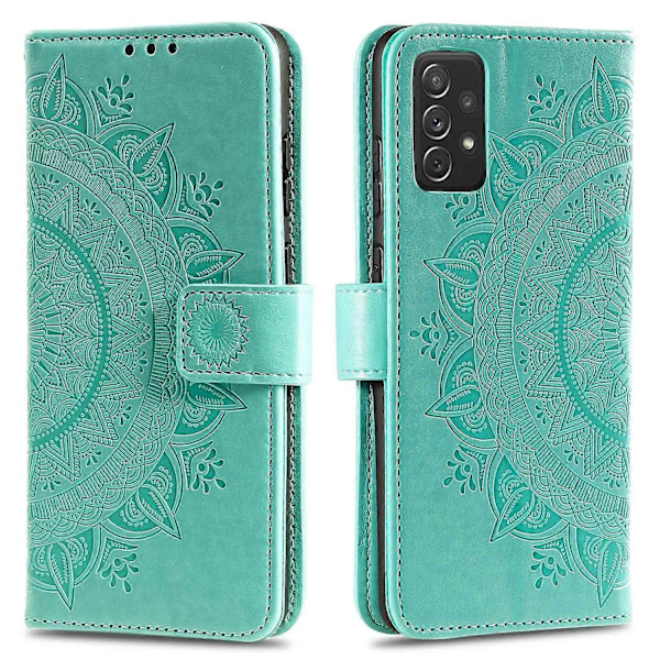 Præget Mandala Blomst Pung Læder Etui med Rem til Samsung Galaxy A52 4G/5G/A52s 5G Multicolor Style B