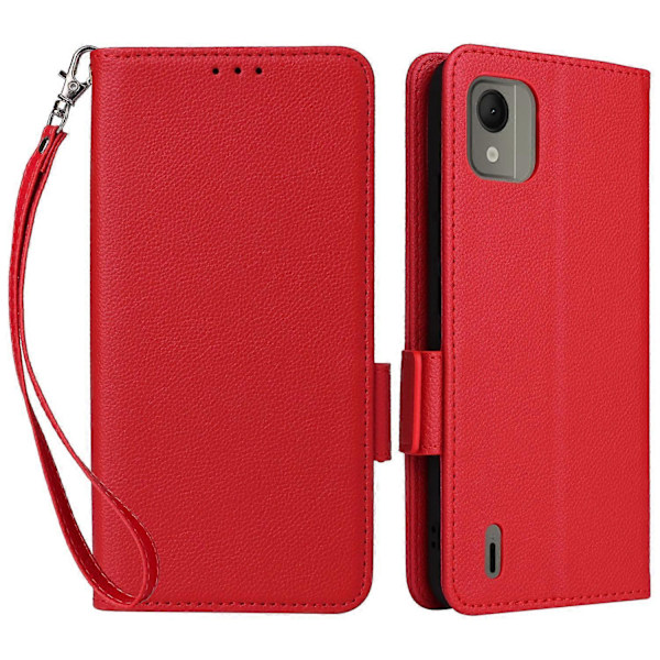Reptåligt Telefonfodral för Nokia C110 Litchi Textur PU Läder Plånboksfodral med Ställ Multicolor Style C