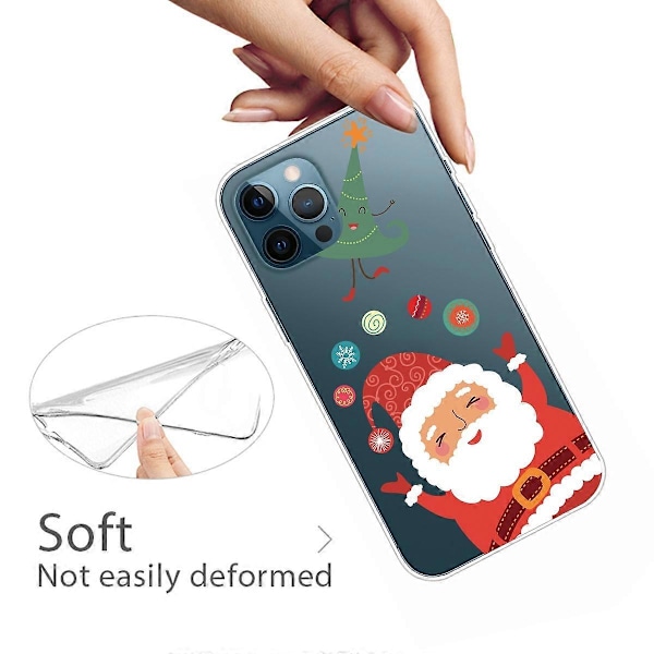 iPhone 16 Pro -kuori, jouluaiheinen pehmeä TPU-puhelinkuori - Orava Multicolor Santa and Magic Hat