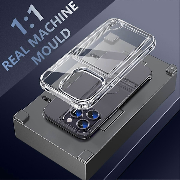 Skyddande TPU-skal med korthållare för iPhone 15 Pro