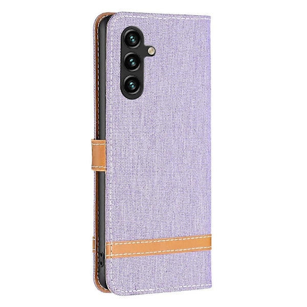 Samsung Galaxy A15 4G -puhelimen kotelo, farkkukangasta ja PU-nahkaa yhdistettynä Multicolor Style C