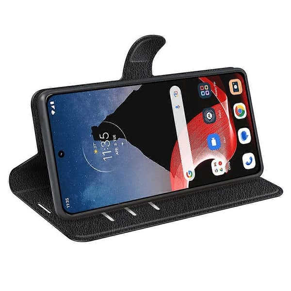 Vikbart Ställfodral för Motorola ThinkPhone 5G PU Läder Plånboksfodral Flip Telefonskal