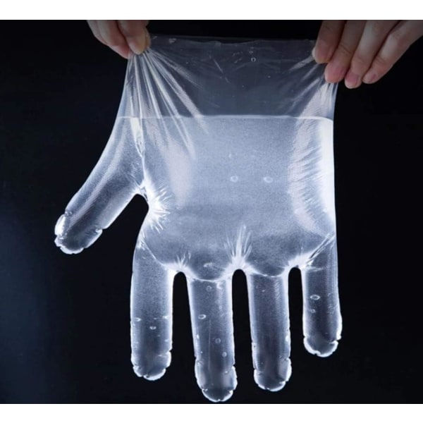 Nya 500-pack engångshandskar Tunna miljövänliga plasthandskar Klara