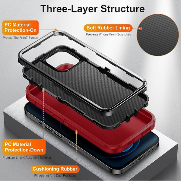 For iPhone 12/12 Pro Anti-Scratch Deksel TPU+PC Fallbeskyttelse Telefondeksel Multicolor Style B