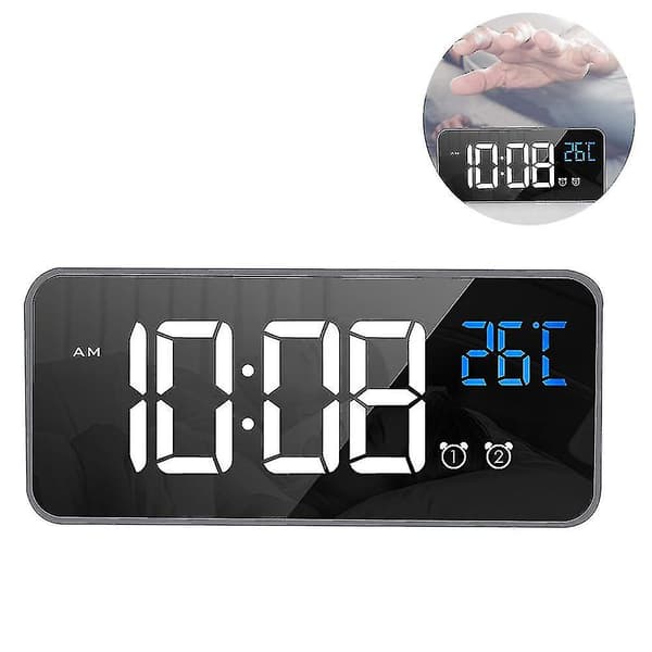 LED Display Digital väckarklocka, USB laddningsport, svart