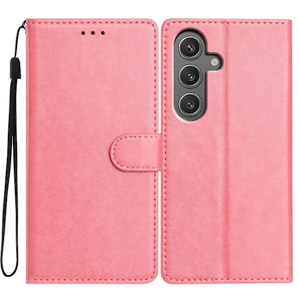 För Samsung Galaxy S24 FE Läder Telefonfodral Plånbok Ställ Skydd med Praktisk Rem - Grön Multicolor Pink