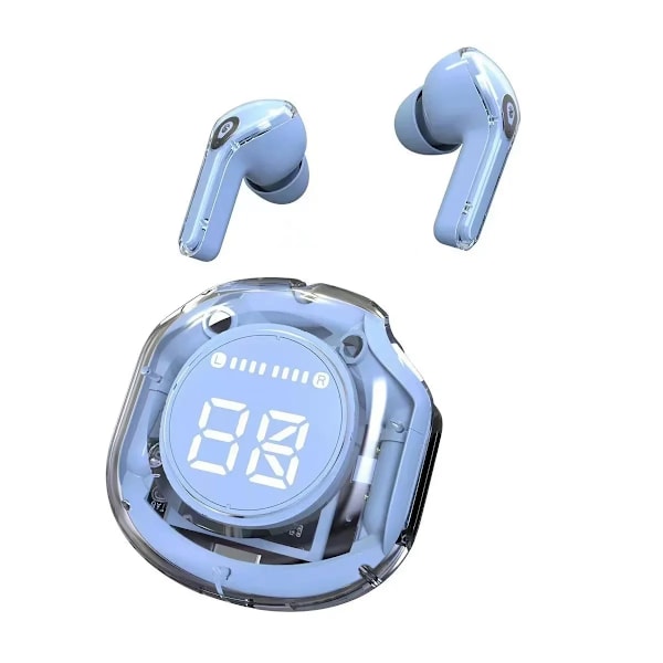 Tws Trådløse Bluetooth Ørepropper med LED Digital Display Hifi Trådløse In-Ear Høretelefoner til Xiaomi Hovedtelefoner Blue