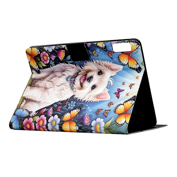 Stativfodral med mönstertryck i läder för Lenovo Tab M9 TB-310FU med automatisk väckning/viloläge Multicolor Dog