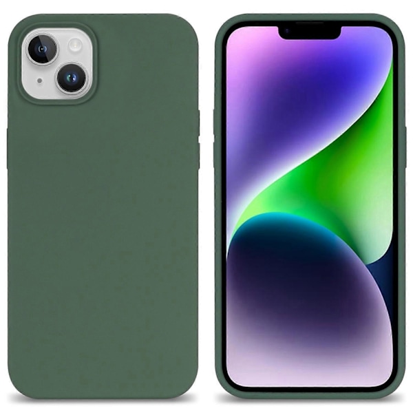 För iPhone 14 Plus Silkeslen Mjuk Touch Flytande Silikon Skal Fiberfoder Fallskydd Mobilskal Multicolor Style D