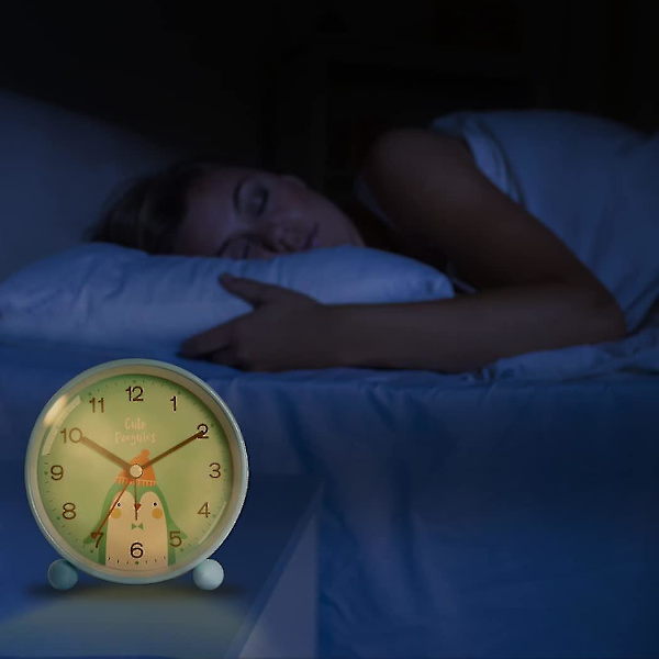 Barn Pojke Flicka Väckarklocka, Pedagogisk väckarklocka för barn - Dag/natt, Lätt att set och batteridriven, Nattljus Tyst, icke-tickande reselarm