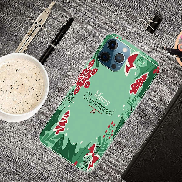 Til iPhone 16 Pro Cover Julemønster Print Blødt TPU Telefon Cover - Glædelig Jul Multicolor Christmas Tree and Snowflake