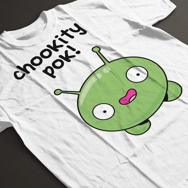 Chookity Pok Mooncake Final Space T-shirt för män White M