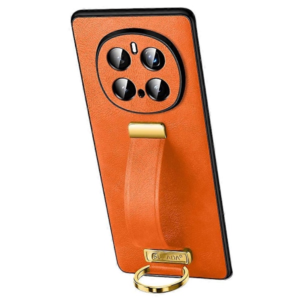 SULADA Muotisarja Honor Magic7 Pro 5G -puhelimelle Rannekoru Jalusta Nahkainen Takakansi Multicolor Orange