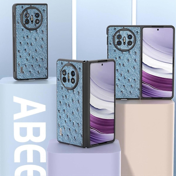 Skal för Huawei Mate X5 Äkta Koläder+TPU+PC Strutsstruktur Vikbart Telefonskydd Multicolor Style A