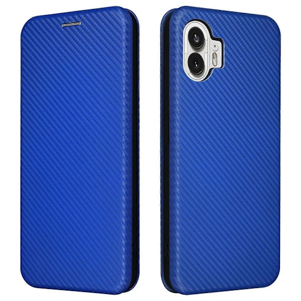 Til Nothing Phone (2) Telefoncover med kulfibertekstur, kortholder, læderstativ Multicolor Style C