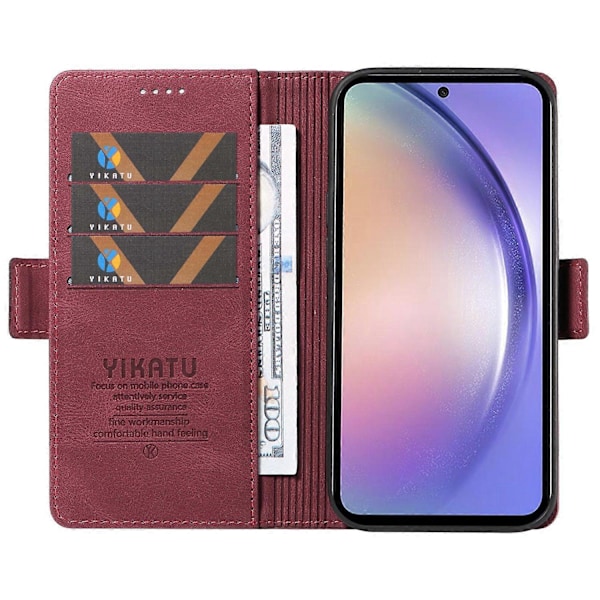 YIKATU YK-005 Samsung Galaxy A54 5G -puhelinkotelo PU-nahkaa, pehmeä lompakkokotelo jalustalla Multicolor Style F