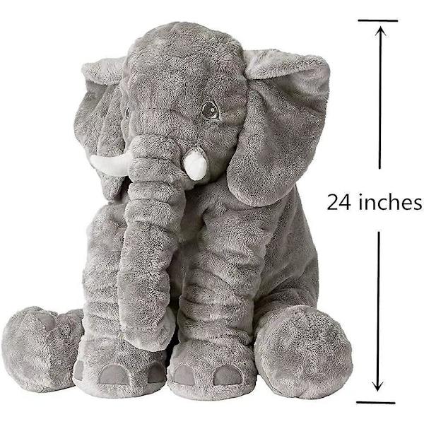 Heytea Jätte gosedjur docka elefant gosedjur, 24" goseelefant Plyschleksakspresenter för flickor Pojkar Grå