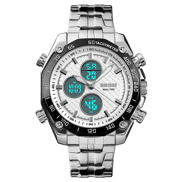 Skmei 1302 Mode Män Fritid Watch Silver