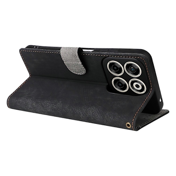 Til ZTE Blade V70/nubia V70 Wallet Case RFID-blokering PU Læder Cover Stand View - Grøn Multicolor Black
