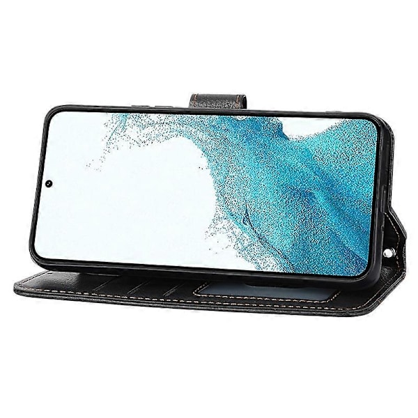 Til Samsung Galaxy S23 FE Etui Lynlås Pung PU Læder Støtteben Mobiltelefon Cover med 2 Stropper Multicolor Style F