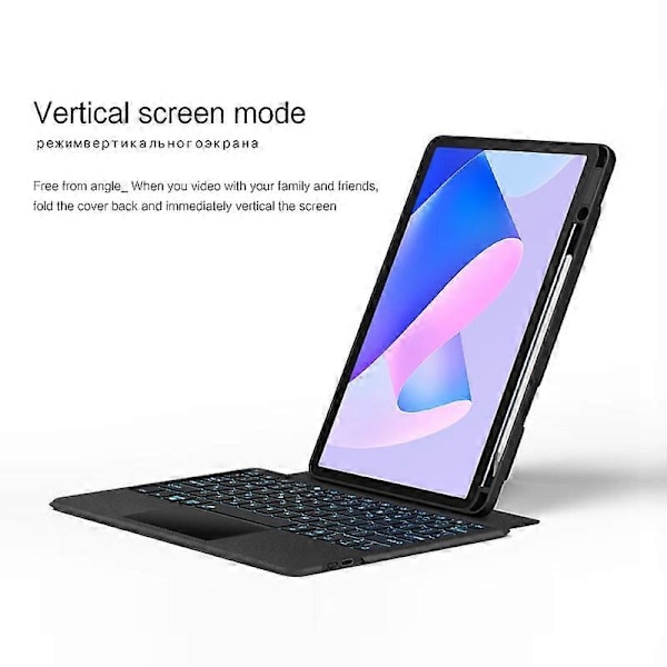 Huawei MatePad 11 (2023) Nahkakotelo + Bluetooth-näppäimistö taustavalolla ja kosketuslevyllä
