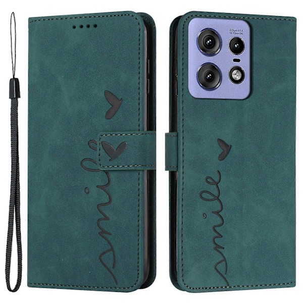 Til Motorola Edge 50 Pro 5G Etui Ridsefast PU Læder Stand Telefon Cover Multicolor Style E