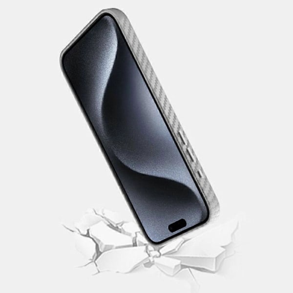 KZDOO Skal för iPhone 16 Pro Max Kompatibelt med MagSafe, Kolfibertextur PU+PC Telefonskydd Multicolor Gold