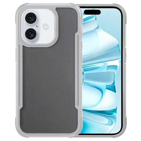 Skal för iPhone 16 Plus PC+TPU Stöttåligt Hudvänligt Mobilskal - Grön Multicolor Grey
