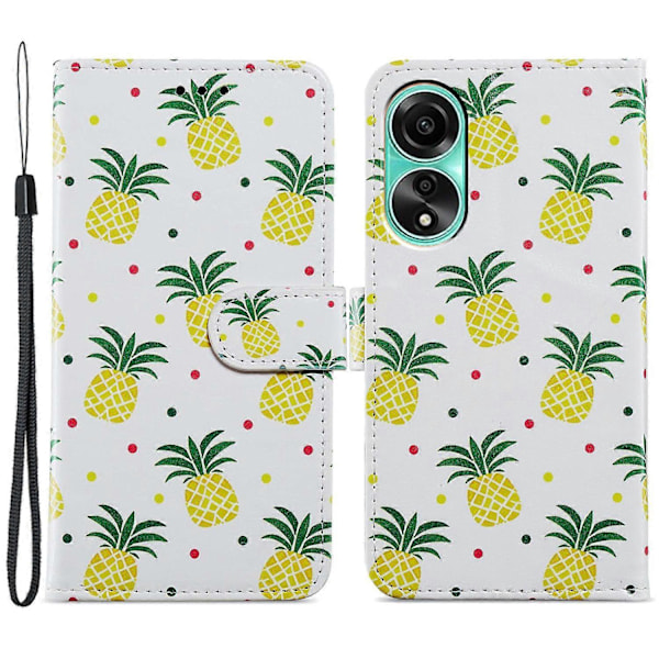 Fodral för Oppo A38 4G Mönstertryckt PU Läder Ställ Plånbok Telefonskydd Multicolor Style A