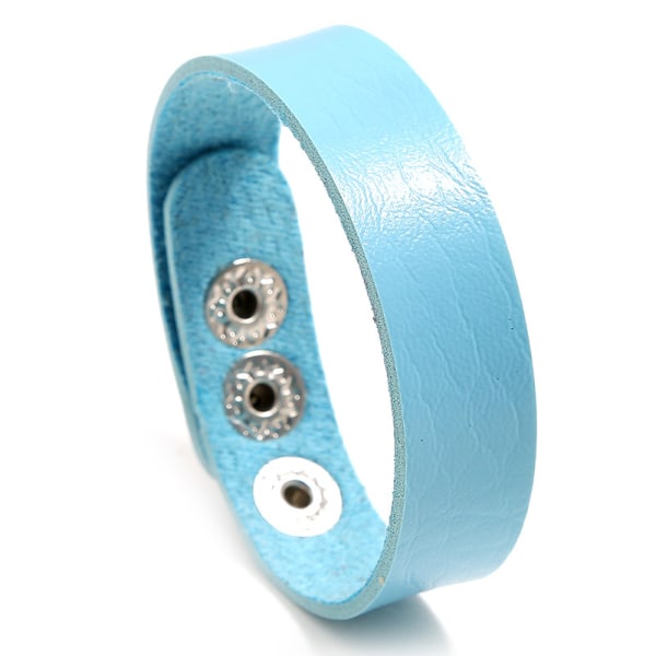 Enkelt justerbart läderarmband för kvinnor i 10 färger med vacker presentförpackning F012 Blue