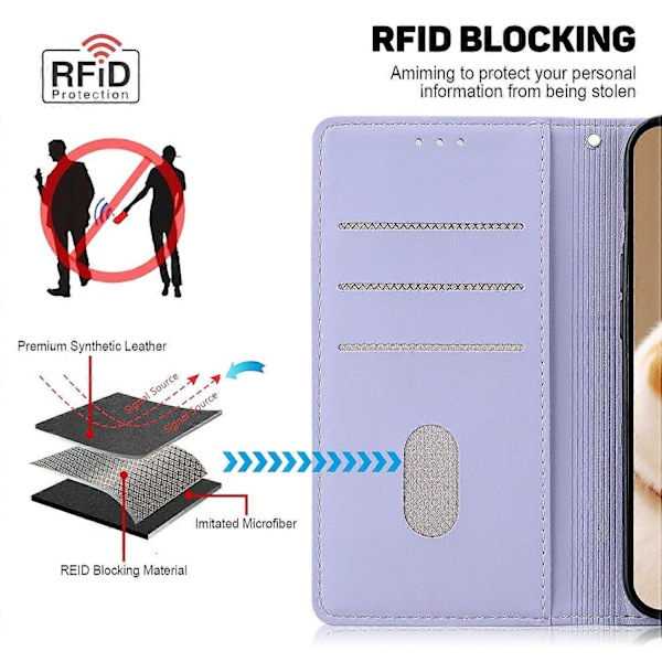 Til Motorola Moto G15 4G Etui RFID-blokering Killingemønster TPU+PU Læder Telefoncover Multicolor Style C
