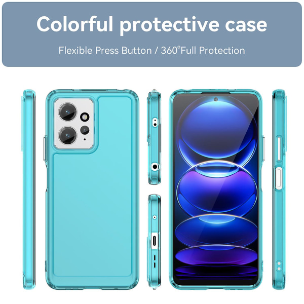 Anti-drop telefoncover til Xiaomi Redmi Note 12 4g blødt TPU beskyttelsescover Transparent Blue