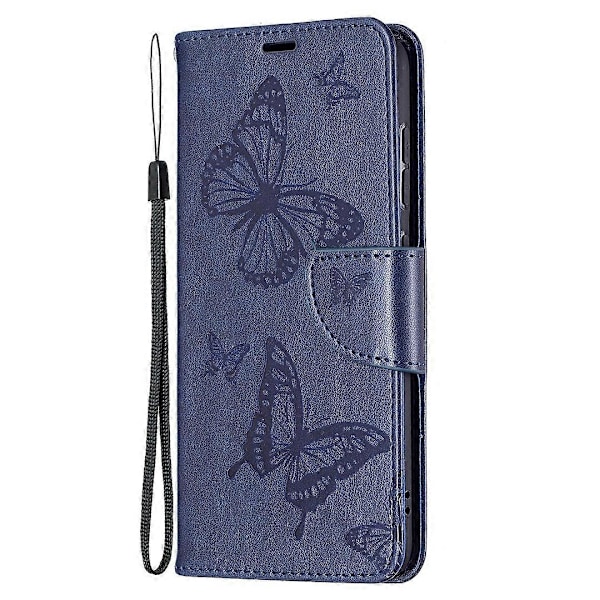 Imprint Butterfly -lompakkokotelo nahkaa jalustalla Samsung Galaxy S21 FE 5G:lle Multicolor Style C