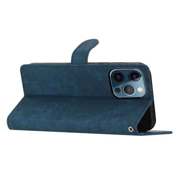 För Iphone 15 Pro Max Pu Läder Phone Case Skin-touch cover Blue