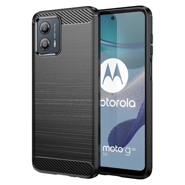 Borstat mobilskal med kolfibertextur för Motorola Moto G53 5G Multicolor Style A