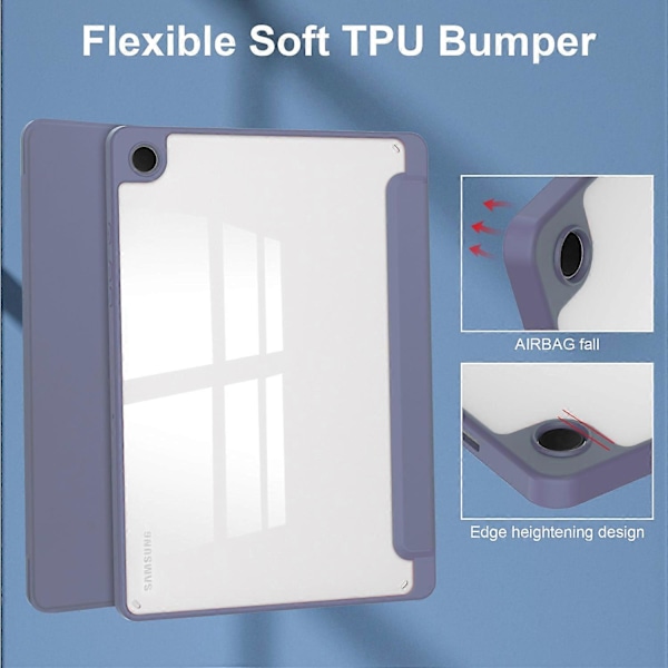 Kirkas takakansi Samsung Galaxy Tab A9+ PU+TPU+Akryyli tablettikotelolle kynäpaikalla Multicolor Style E