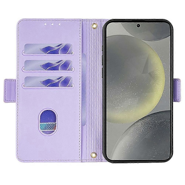 Læder Wallet Case med RFID-blokering og stativfunktion samt håndrem til Samsung Galaxy S25 Multicolor Style A