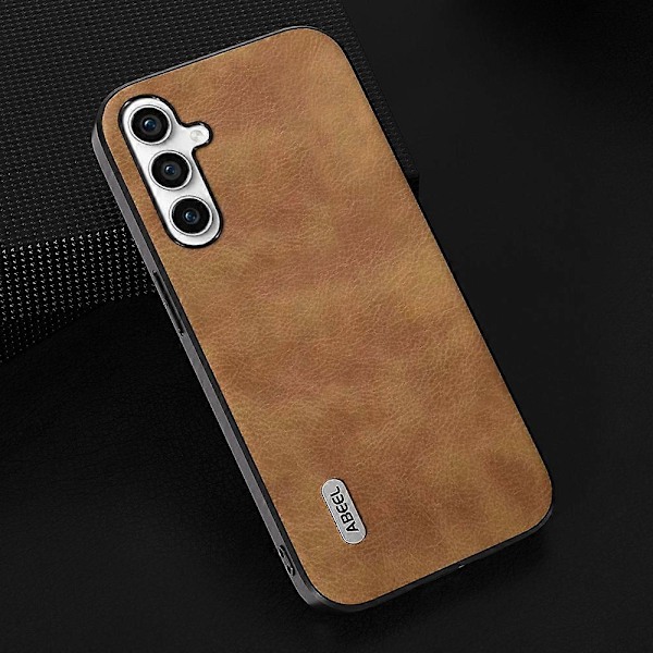 Läderbelagt TPU+PC-skal för Samsung Galaxy A34 5G, Retro Telefonfodral med Litchi-textur Multicolor Style D