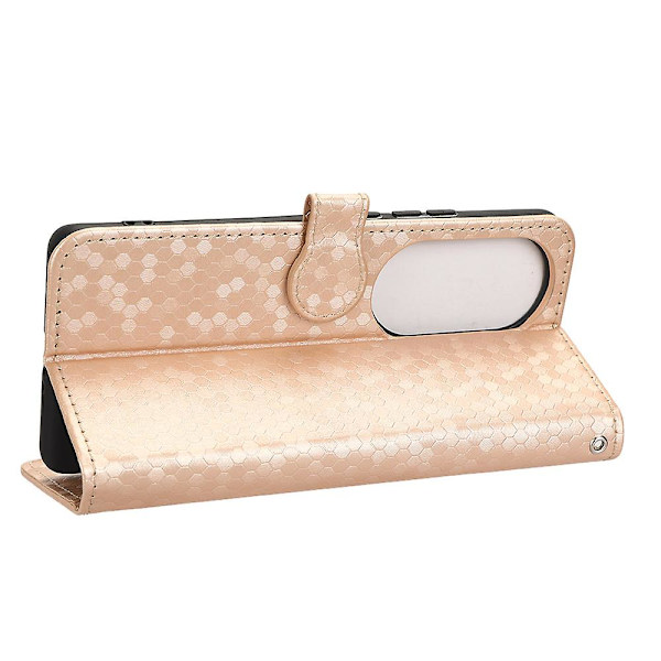 Til Oppo Reno10 Pro+ 5g PU Læder Wallet Mobil Case Dot Præget Flip Stand Telefon Cover Rose Gold