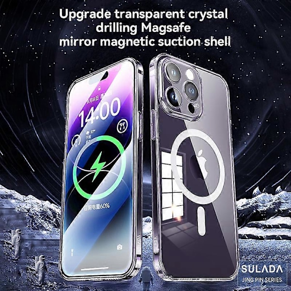 SULADA Skal för iPhone 15 Pro Max TPU+PC Kompatibelt med MagSafe Telefonskal med Linsskydd Multicolor Style C