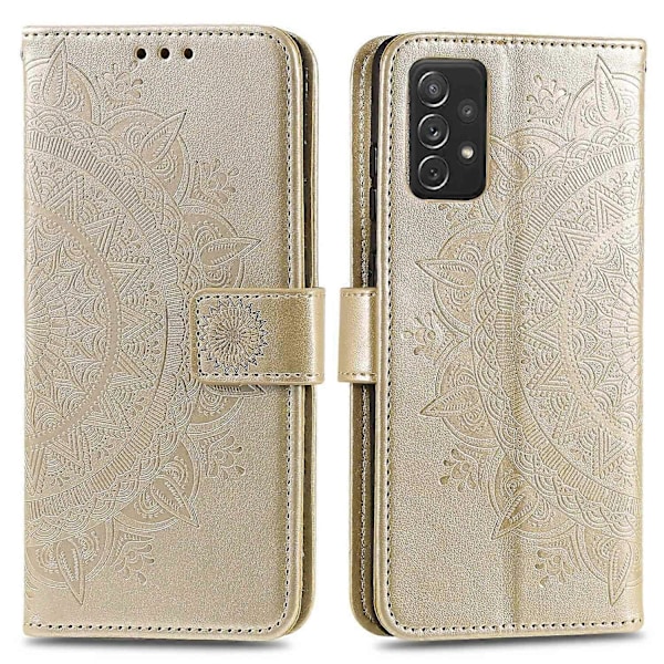 Præget Mandala Blomst Pung Læder Etui med Rem til Samsung Galaxy A52 4G/5G/A52s 5G Multicolor Style F