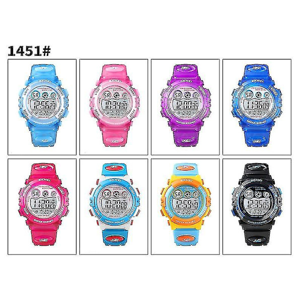 Skmei 1451 Led Digital Children Electronic Watch Transparent Pink