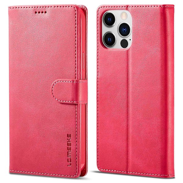 LC.IMEEKE Plånboksfodral för iPhone 15 Pro, Fullständigt Skydd PU Läder Kalvtextur Ställ Flipfodral Multicolor Style E