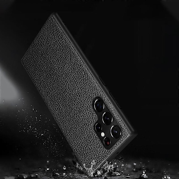 Til Samsung Galaxy S23 Ultra Telefon Cover Ægte Læder Belagt PC+TPU Hybrid Cover Multicolor Style C