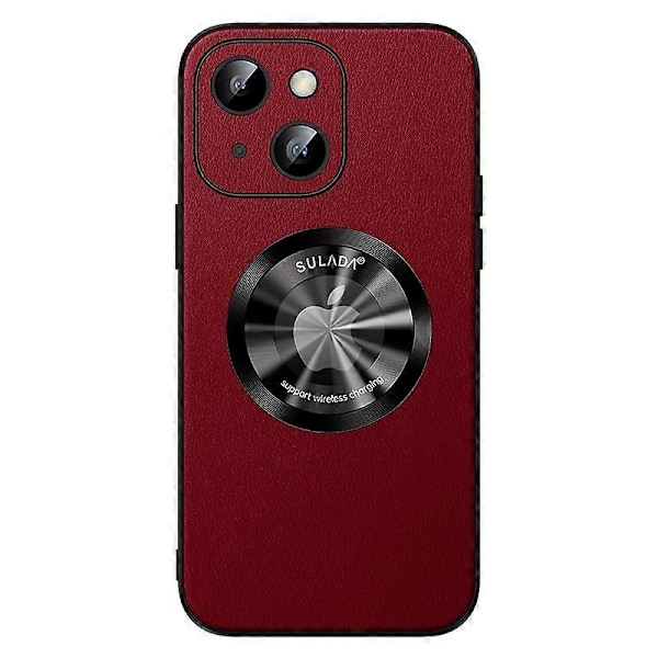 SULADA Magnetiskt Skal för iPhone 15 Plus Mikrofiberläder+TPU Stöttåligt Skydd Multicolor Style D